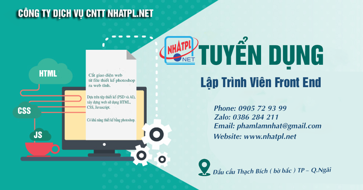   Tuyển dụng gấp - Lập Trình Viên Front End